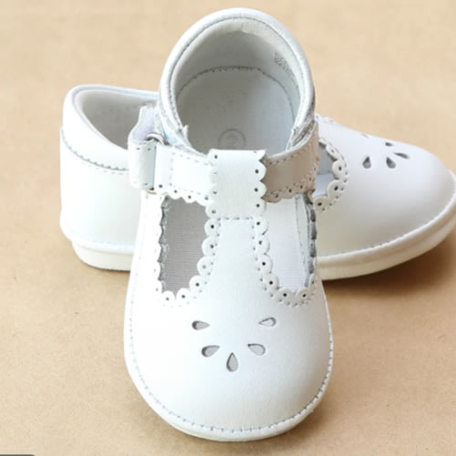 Angel Baby Girls T-Strap Scalloped Perforated Mary Jane – Petit Foot