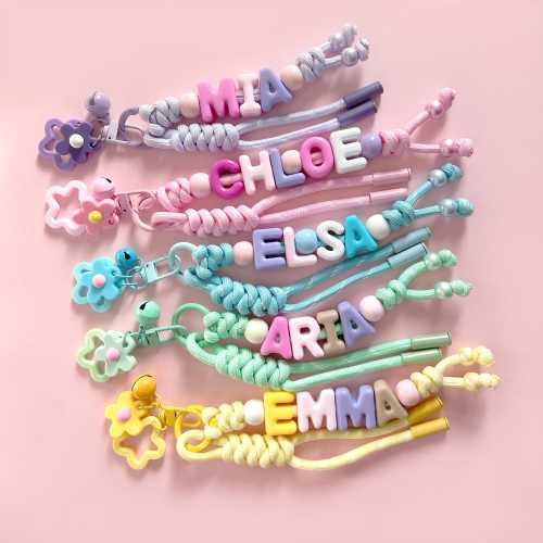 Personalized Beaded Name Keychain: Handmade Backpack Charm
