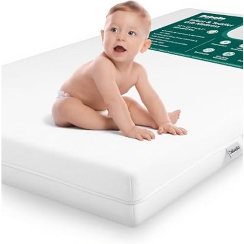 Babelio Breathable Crib Mattress, Dual Sided, Memory Foam Toddler Mattress
