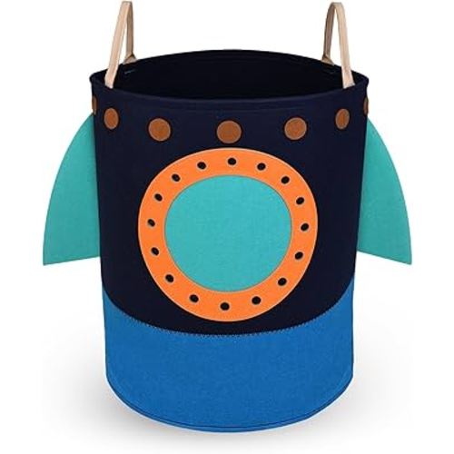 Laundry Hamper Large Rocket kids laundry basket with Carry Handle. Ideal for Toy Storage, Kids Laundry Hamper, Boys Hamper, Baby Laundry basket,Girls hampers for bedroom,Decor