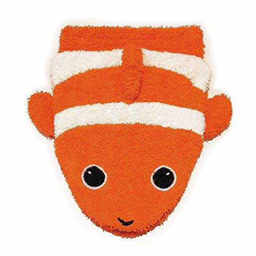 Organic Cotton, Washcloth Mitt Clownfish Puppet, Child Size