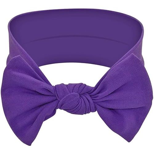 Baby Girl Headbands-Infant,Toddler Cotton Handmade Hairbands with Bows Child Hair Accessories (Purple)