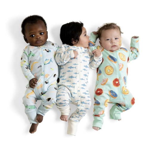 0-3m M+A by Monica + Andy Organic Cotton Gender Neutral Long Sleeve Baby One-Piece Pajama, Sizes Newborn - 24 Months