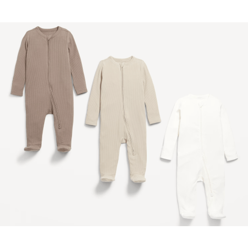 2-Way-Zip Sleep & Play Footed One-Piece 3-Pack for Baby