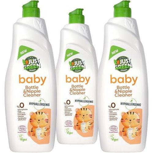 Baby Bottle & Nipple Cleaner, Plant-Based Baby Bottle Soap, Non-Toxic, Hypoallergenic, EcoCert Certified, Vegan, Baby Dish Soap for Bottles & Nipples, 25.3 fl oz (750 ml) - 3 Pack