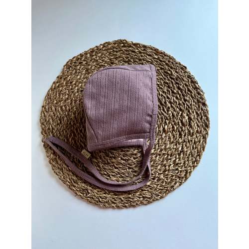 Plum Pointelle Classic Bonnet