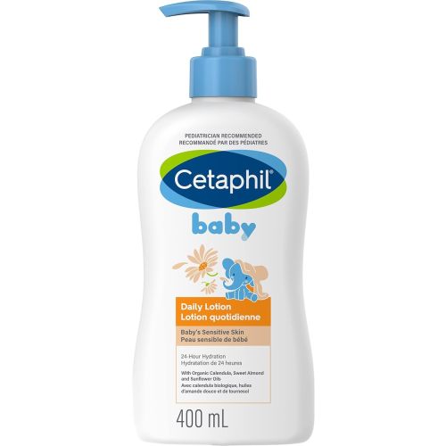 Cetaphil Baby Daily Lotion with Organic Calendula - 24hr Hydration - Sweet Almond and Sunflower Oils - 400ml Pump