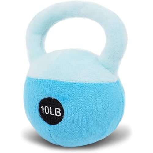 June Garden 5" My First Kettlebell Sensory Toy for Infants – Soft Baby Rattle Toy in Blue – Safe and Easy to Grip – Perfect Baby Shower Gift for Active Parents
