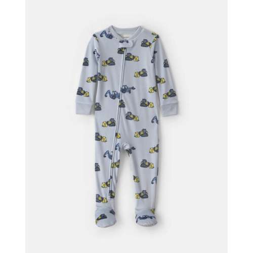Baby Boy 1-Piece Construction 2-Way Zip DreamPlush Snug Fit Footed Pajama - Blue | Carter's