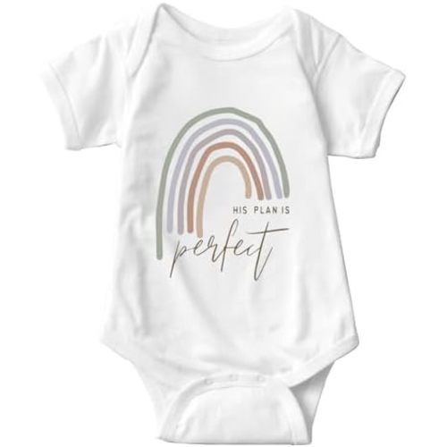 His Plan Is Perfect Bodysuit Clothes Rainbow Baby Girl Pregnancy Announcement Rainbow Newborn Baby Romper