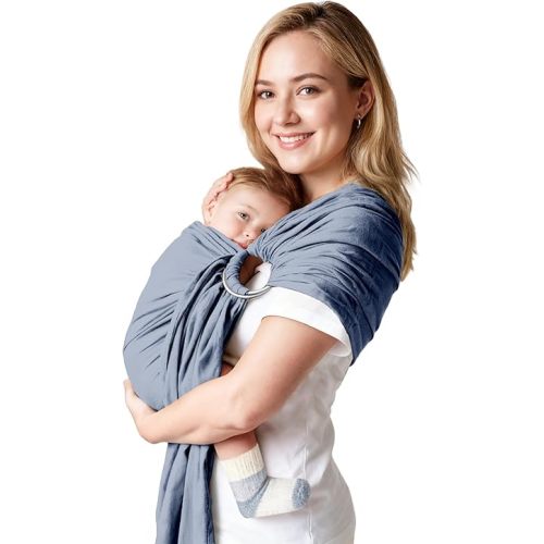 Baby Ring Sling Baby Carrier Newborn to Toddler Carrier (7-35 lbs), Baby Sling Carrier, Toddler Sling Carriers, Infant Wraps Carriers, Blue