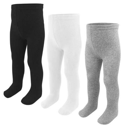 Baby Girls Tights, 3 Pack Infant Knit Cotton Pantyhose Leggings Stockings for Newborn Toddler Girls 0-24 Months