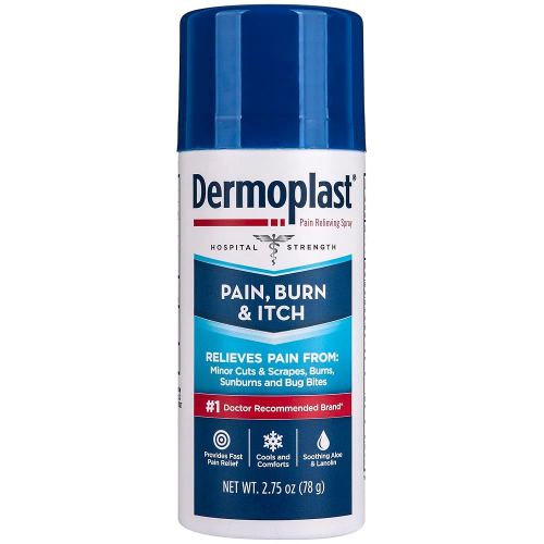 Dermoplast Pain, Burn & Itch Relief Spray for Minor Cuts, Burns and Bug Bites, 2.75 Oz (Packaging May Vary)