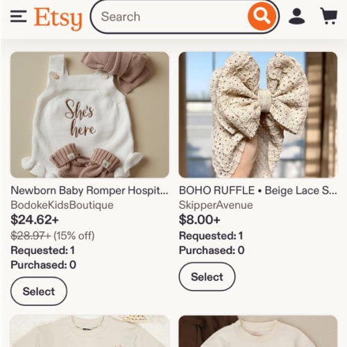 Etsy Registry