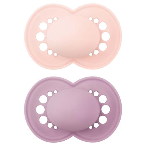 MAM Original Matte Non Deco Pacifier 6-16 Months, Girl, 2 pack