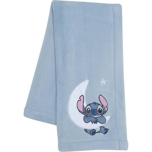 Bedtime Originals Disney Stitch Blue Soft Fleece Appliqued Baby Blanket
