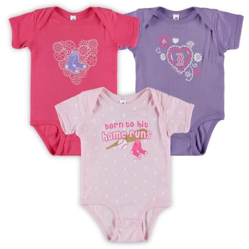Boston Red Sox Soft as a Grape Infant 3-Pack Bodysuit Set