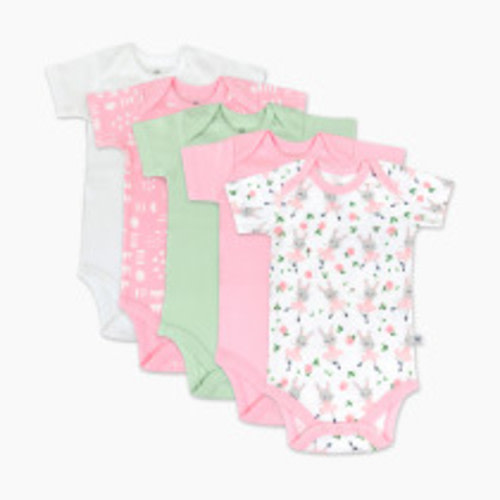Honest Baby Clothing 5-Pack Organic Cotton Short Sleeve Bodysuits - Tutu Cute, 0-3 M, 5