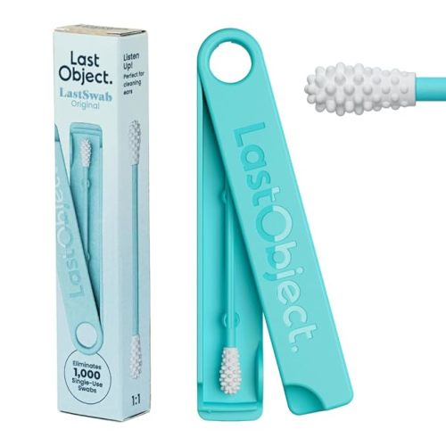 LastSwab Reusable Cotton Swabs for Ear Cleaning - The Sustainable and Sanitary Alternative to Single-Use - Zero Waste and Easy to Clean Comes with a Convenient Travel Case Holder - Turquoise