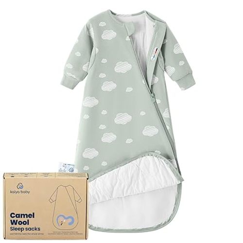 KaiyaBaby Organic Cotton Baby Sleep Sack, Long Sleeve 1.0 TOG, 6-18M
