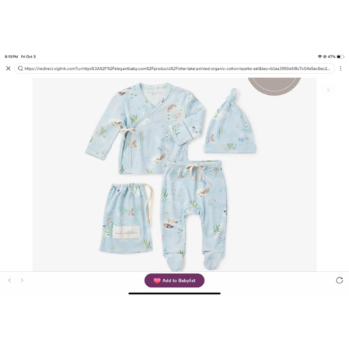 Otter Lake Printed Organic Cotton Layette Set – Elegant Baby