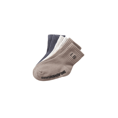 Sock 3-Pack - Smoke,  Light Heather Grey, Mushroom