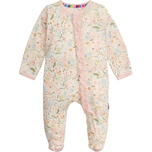 Magnetic Me Girls Modal Magnetic Baby Footie Pajamas | Silky Soft Modal Fabric | Baby Sleepers Available Sizes PRE - 24M