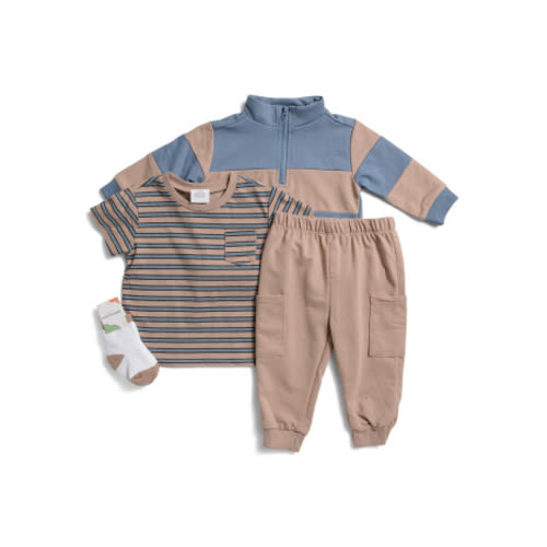 Infant Boys 4pc Color Block Quilted Quarter Zip Set | Kids & Baby | T.J.Maxx