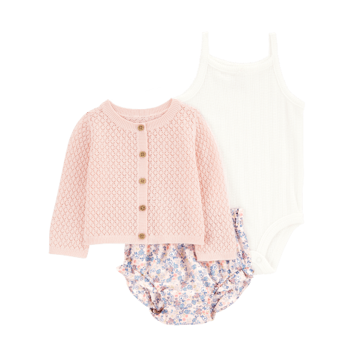 Baby 3-Piece Floral Cardigan Set - Pink - Carter's | Carter's