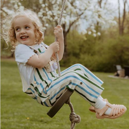Striped Overalls - Blue & Green