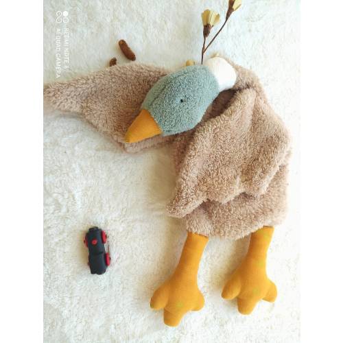 Soft Plush Mallard Duck Quilt, Plushies Duck,Goose Lovey,Safety Blanket,Soft Duck, Handmade Stuffed Animal,New Baby Gift,Birthday Baby Gift