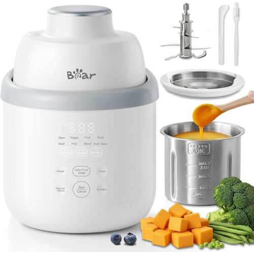 Bear Stainless Steel Baby Food Maker Processor, NutriEase 3-Stage Texture