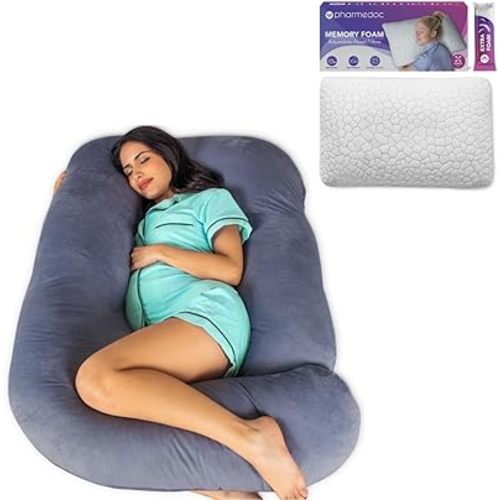Pharmedoc Pregnancy Pillow & Adjustable Bed Pillow