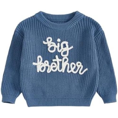 fhutpw Baby Boy Girl Pullover Sweater 3 6 12 18 Months Knit Clothes Unisex Toddler 2T 3T 4T Fall Winter Warm Long Sleeve Tops