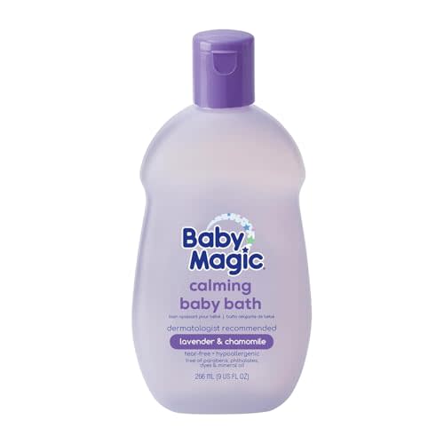 Baby Magic Calming Baby Bath, Lavender & Chamomile Scent, Specially Formulated for Baby's Delicate Skin, Made with Calendula, Tear Free, Hypoallergenic, Dermatologist Recommended, 9 Fl Oz