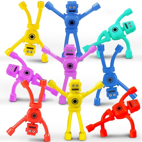 10PC Magnetic Robot Travel Toys for Kids Toddler Boys Sensory Fidget Toy Airplane Road Trip Car Travel Activities Essential Fridge Magnet Fidgets Classroom Must Have Gifts Toy for Boy 3 4 5 6 Year Old