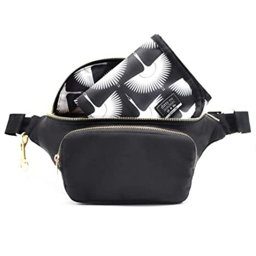 Ditty Co. - Lanikai -Small Diaper Bag - Fanny Pack - Portable Changing Pad - Crossbody Bags For Women - Baby Wipe Holder - Baby Travel Essentials (True Black)