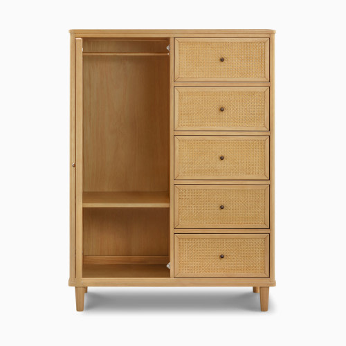 Namesake Marin with Cane Assembled Chifforobe - Honey/Honey Cane