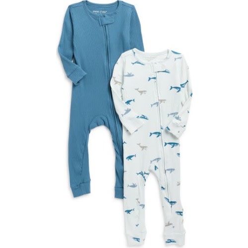 Harmony Assorted 2-Pack Stretch Organic Cotton Zip Sleeper Rompers
