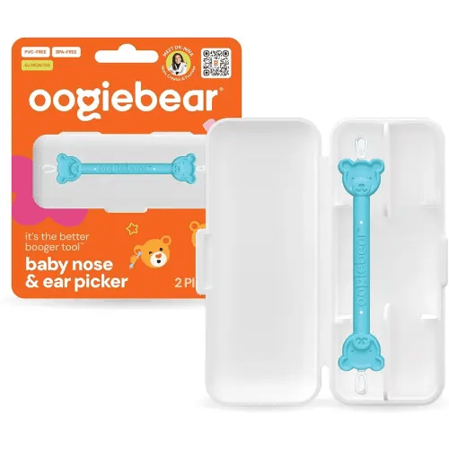 oogiebear: Baby Nose Cleaner & Ear Wax Removal Tool - Safe Booger & Earwax Removal for Newborns, Infants, Toddlers - Dual-Ended - Essential Baby Stuff, Diaper Bag Must-Have, with CASE