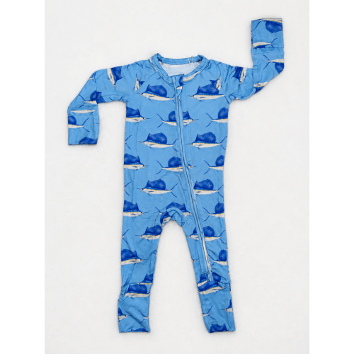Sailfish Splash - Bamboo Zippy Sleeper Pajamas - READY TO SHIP – Bub & Tide