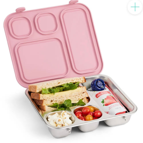 Stainless Steel Bento Lunch Box with Silicone Lid (Blush)