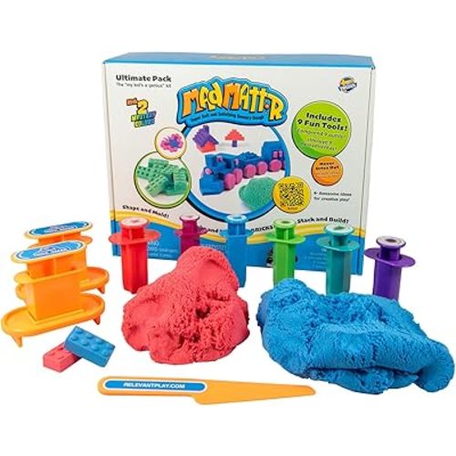 Mad Mattr Ultimate Pack, Fun for Ages 3 and up, 10oz of Mad Mattr, Extruders, Ultimate Brick Makers, a Safe Cutting Tool, Non-Toxic Dough and Never Dries Out