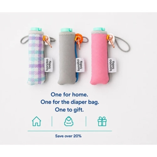 Portable Wipes Spritzer Pouch Trio - 3-Pack, 20ml Bottle | Bonobo Baby