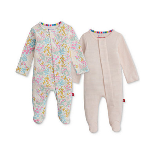 Baby Cotton Footed Coveralls, 2 Pack