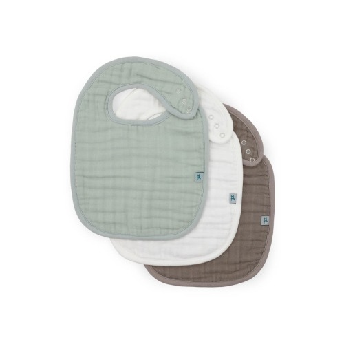 3-Pack Organic Cotton Muslin Bibs, One Size