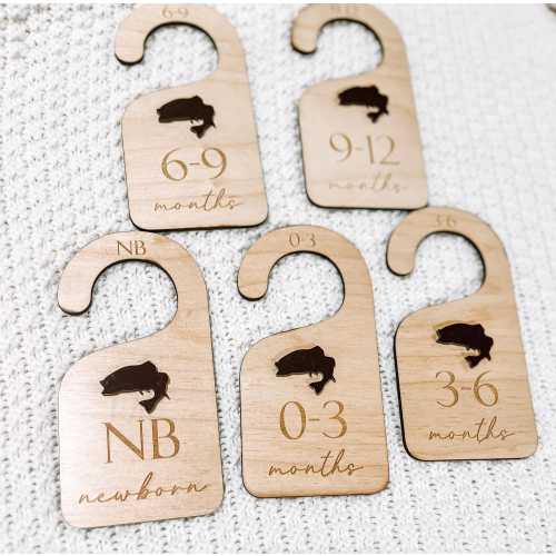 Fishing Baby Closet Dividers: Wood Nursery Clothes Organizers