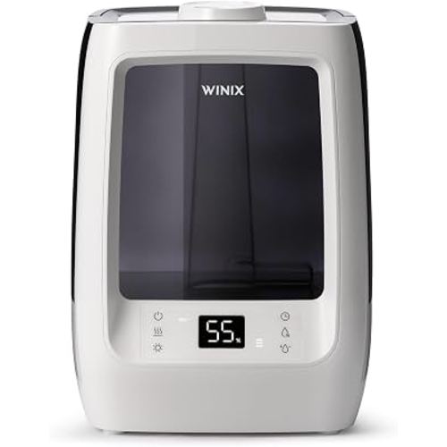 Winix L201 Large Room 2-Gallon Ultrasonic Humidifier - Warm & Cool Mist, 120-Hour Runtime, Adjustable Humidistat, Dual 360° Mist + Demineralization Capsules and Aromatherapy Pads Included