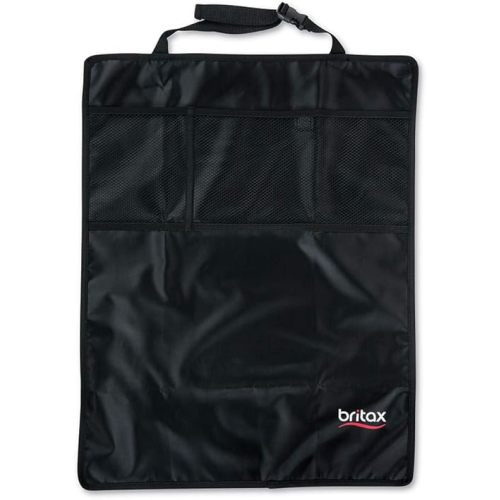 Britax Kick Mat Seat Protectors, 2-Pack | Water-Resistant + Machine Washable + Pocket Storage Organizer , Black