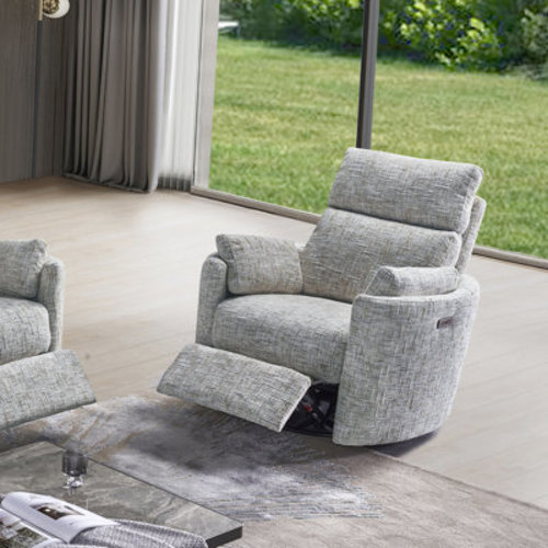 Ebern Designs Upholstered Power Rock Swivel Recliner Chair & Reviews | Wayfair